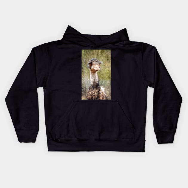 Portrait of an Emu Kids Hoodie by AlexaZari